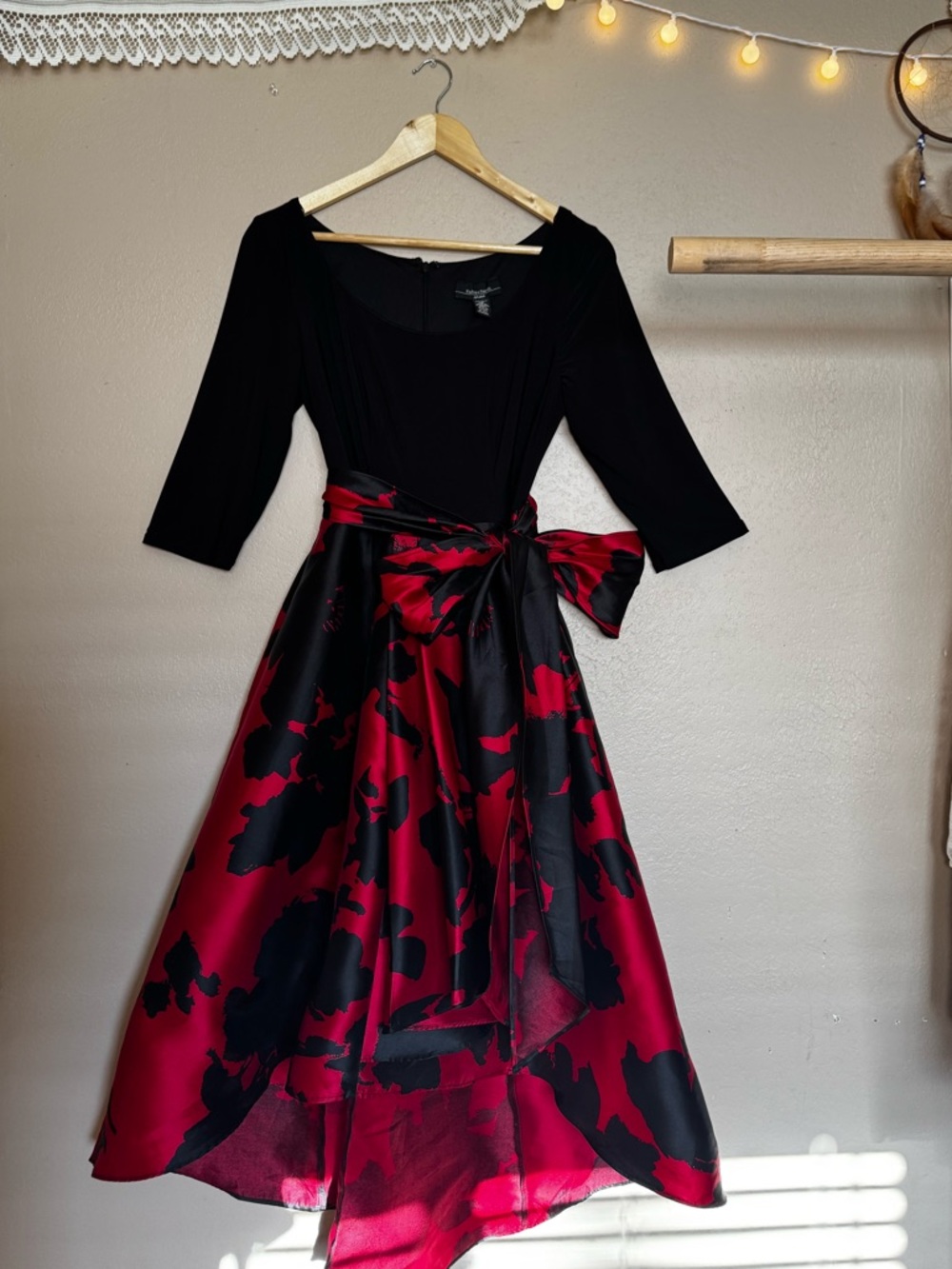 R&M Richards | Floral High Low Midi Dress |Size 10P